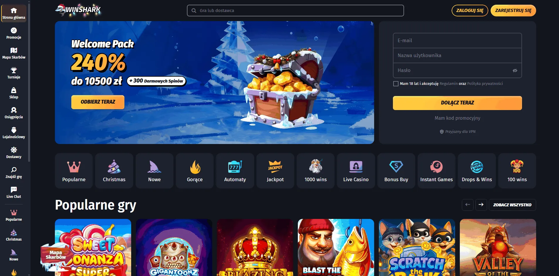 Winshark Online Casino Winshark kasyno online